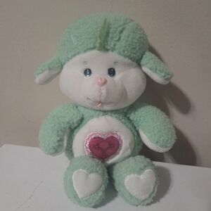 Care Bear Cousins American Greetings Lamb Mint Green 13” 1984 Pink Heart